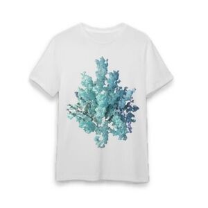 White Tee with Turquoise Graphic